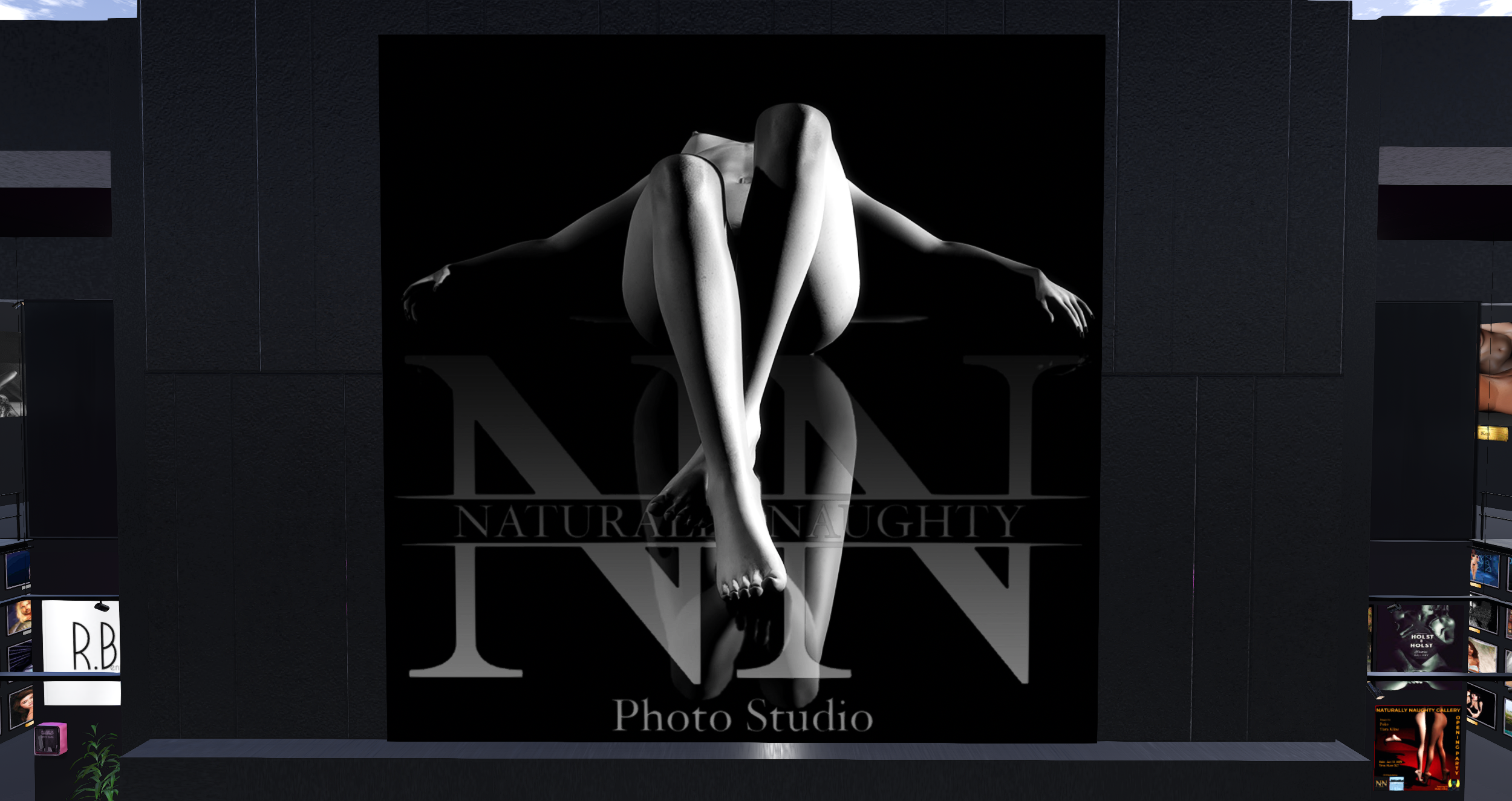 Naturally Naughty Photo Studio Second Life sim — free photo sets, lighting, poses for bimbo selfies